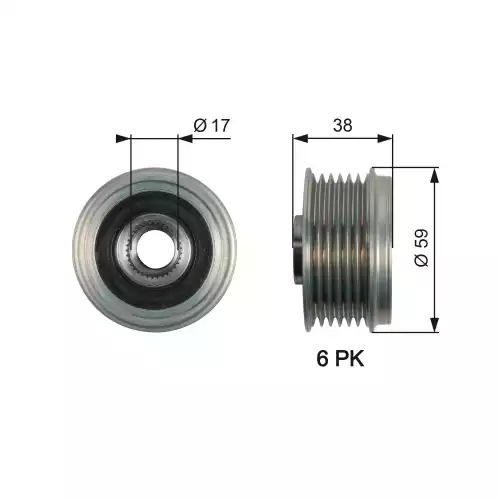 GATES Alternatör Kasnağı OAP7168