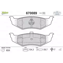 VALEO Arka Fren Balatası Tk 670089