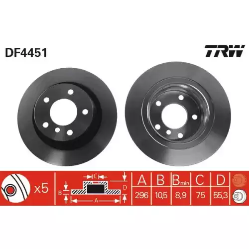 TRW Arka Fren Diski Takım DF4451