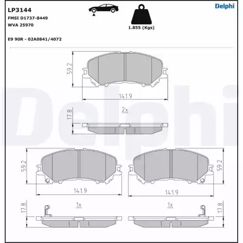 DELPHI Ön Fren Balatası Tk LP3144