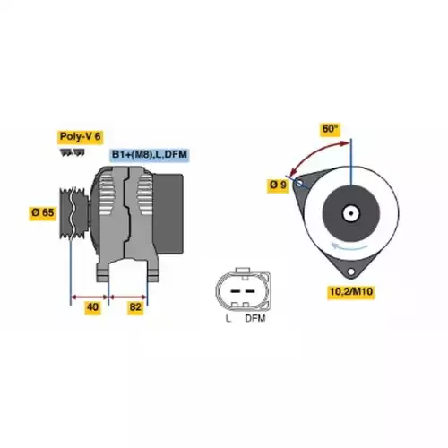 BOSCH Alternatör 0124615007-1986A00935-1986A01166