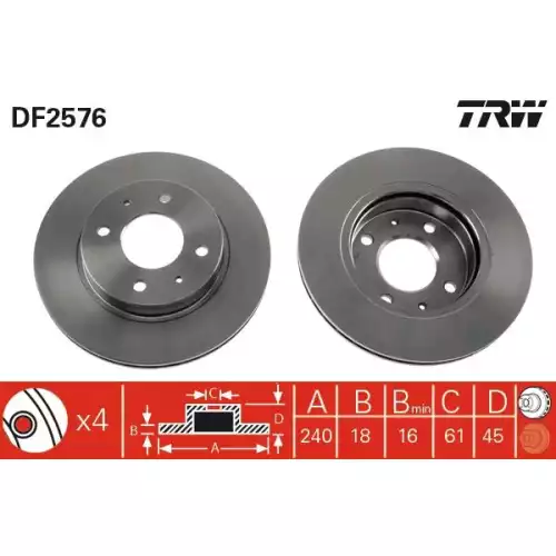 TRW Ön Fren Diski Havalı 240.4.mm DF2576