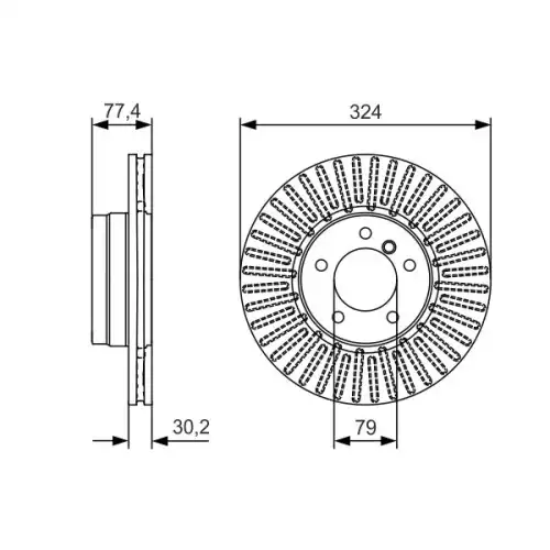 BOSCH Ön Fren Diski Havalı 324 MM 0986479D39