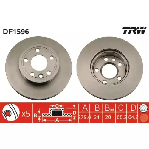 TRW Ön Fren Diski Havalı 280.5.mm DF1596