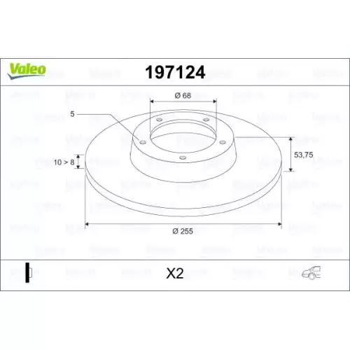 VALEO Arka Fren Diski Takım 197124