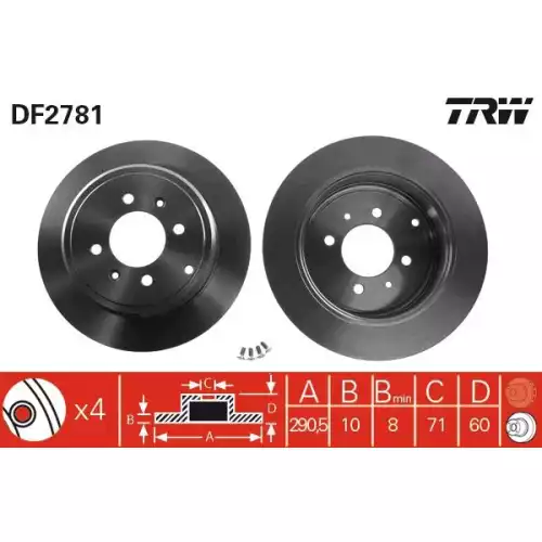 TRW Arka Fren Diski DF2781