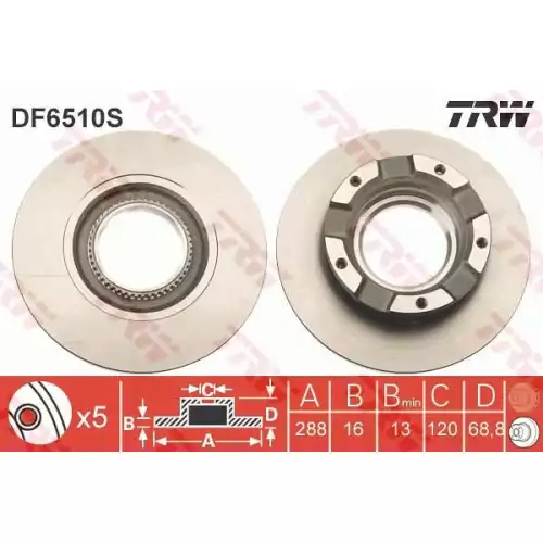 TRW Arka Fren Diski Takım DF6510S