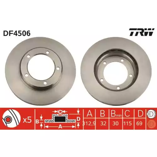 TRW Ön Fren Diski Havalı 313.5.mm DF4506