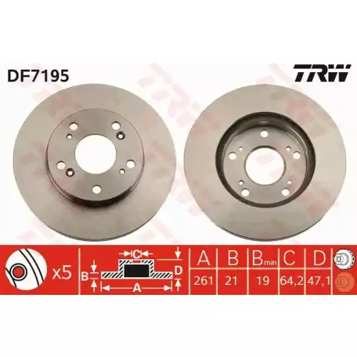 TRW Ön Fren Diski Havalı 262.5.mm DF7195