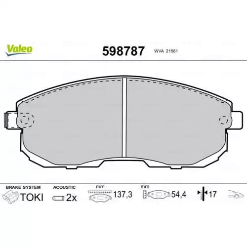 VALEO Ön Fren Balatası Tk 598787