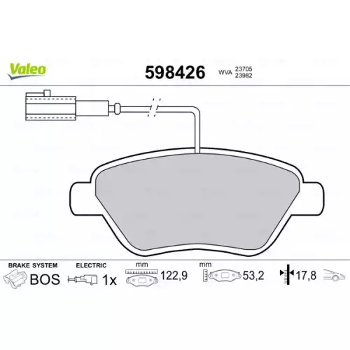 VALEO Ön Fren Balatası Tk Fişli 598426