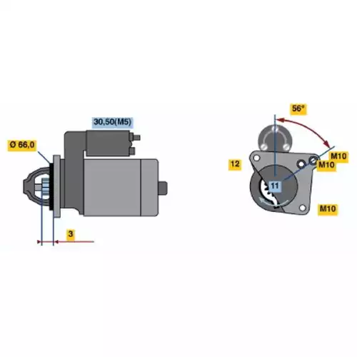 BOSCH Marş Motoru 12V 11 Diş 11 KW 0001107476