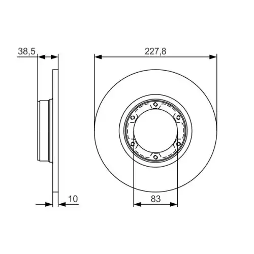 BOSCH Ön Fren Diski Düz 228Mm 0986479R65