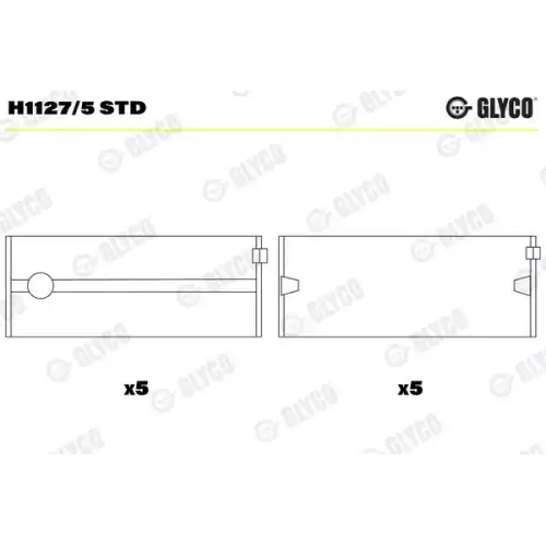 GLYCO Motor Ana Yatak 0,50 Takım H1127/5 STD