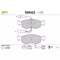 VALEO Ön Fren Balatası Tk 598422