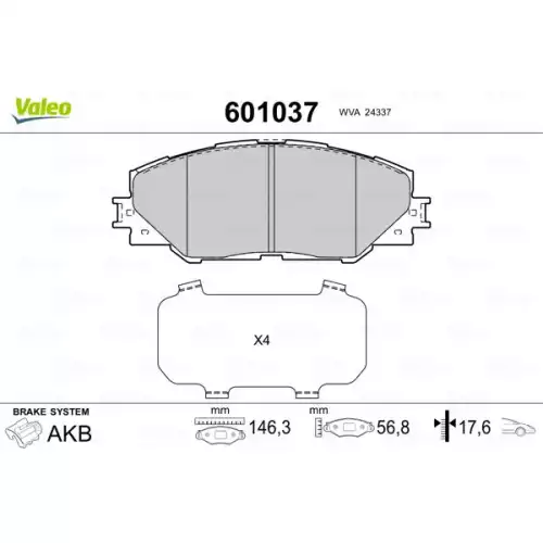 VALEO Ön Fren Balatası Tk 601037