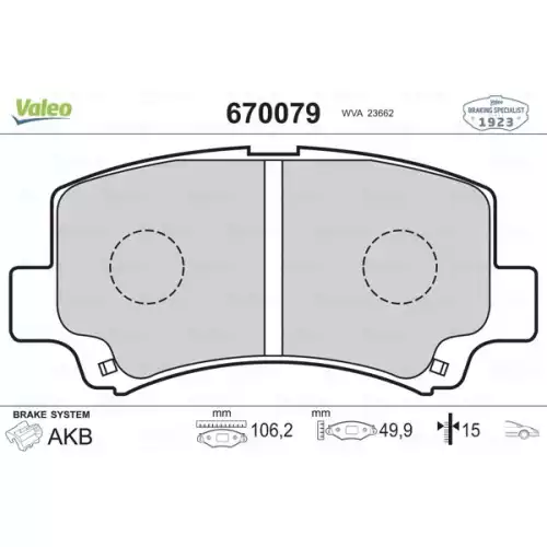 VALEO Ön Fren Balatası Tk 670079