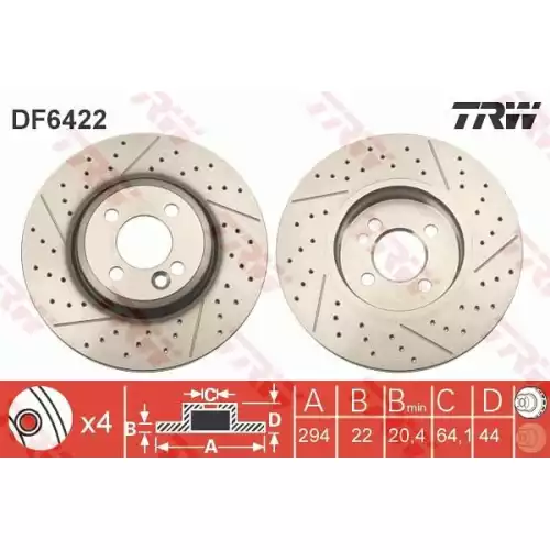 TRW Ön Fren Diski Havalı DF6422