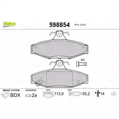 VALEO Arka Fren Balatası 598854