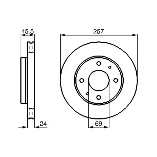 BOSCH Fren Diski Havalı Ön 257 4Mm 0986478774