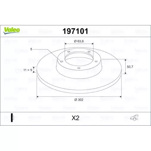 VALEO Arka Fren Diski Takım 197101