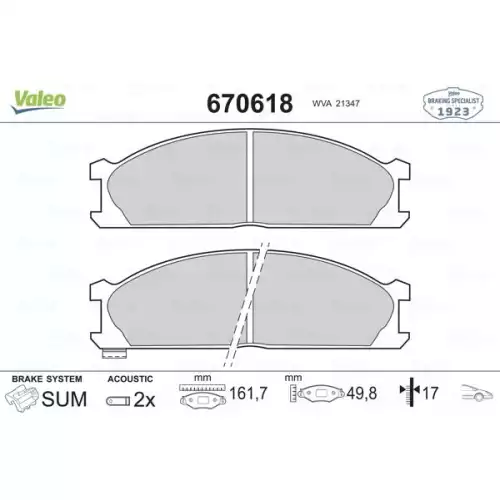 VALEO Ön Fren Balatası Tk 670618