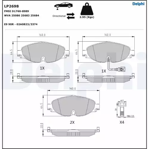 DELPHI Ön Fren Balatası Tk LP2698