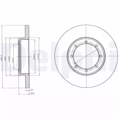 DELPHI Arka Fren Diski Dolu 302Mm BG4344