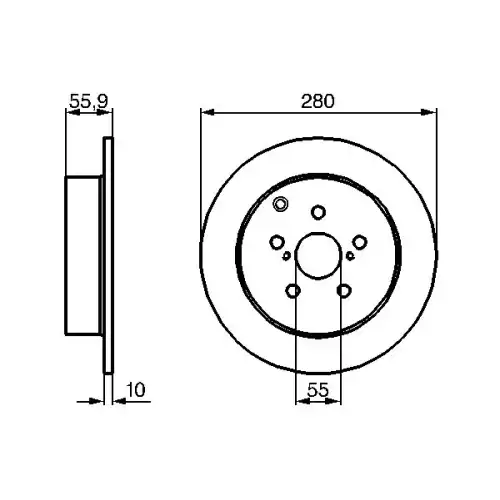 BOSCH Arka Fren Diski Düz (2805) 0986479242