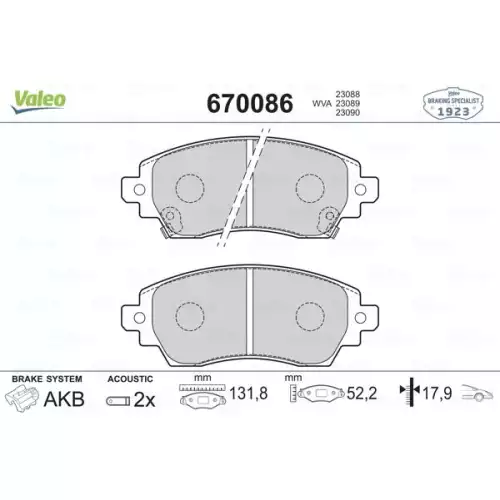 VALEO Ön Fren Balatası Tk 670086