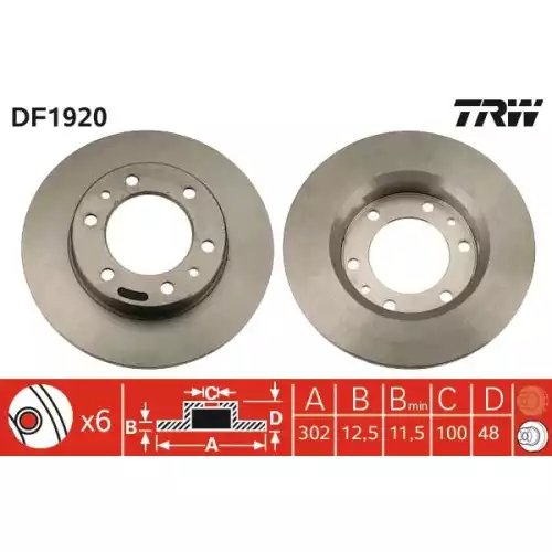 TRW Ön Fren Diski 302.6.mm DF1920