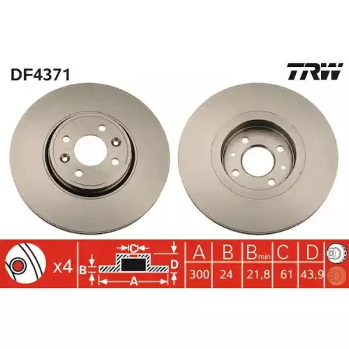 TRW Ön Fren Diski DF4371