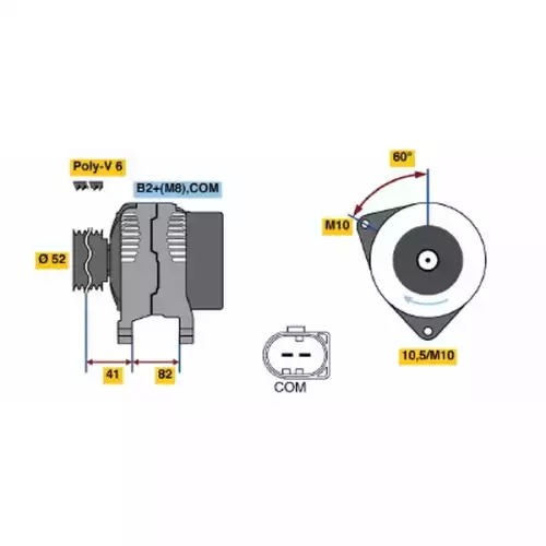 BOSCH Alternatör 12 V 150A 0124525106