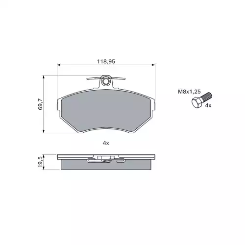 BOSCH Ön Fren Balatası Tk 0986494021