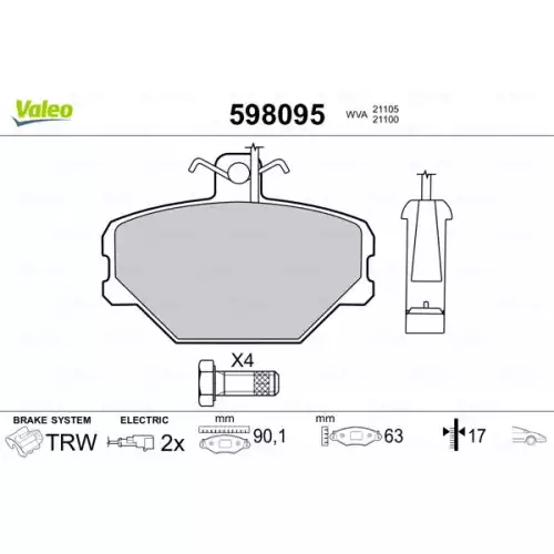 VALEO Ön Fren Balatası Tk 598095