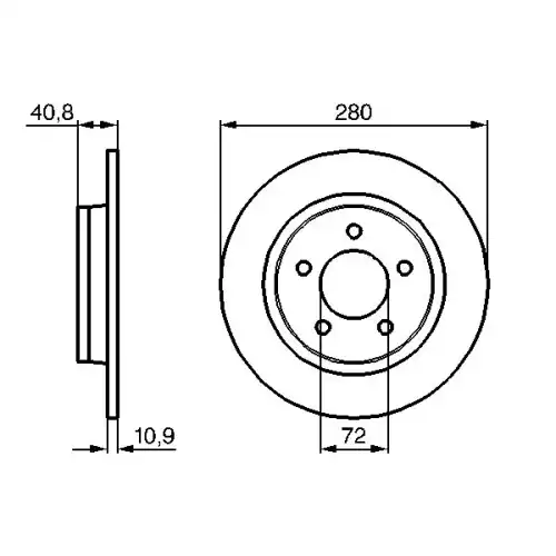 BOSCH Arka Fren Diski Düz (2805) 0986479181