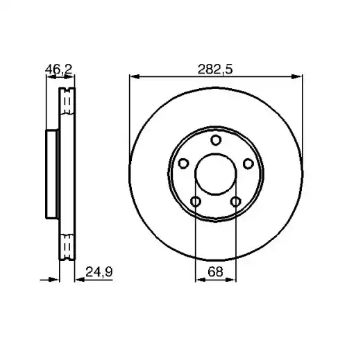 BOSCH Ön Fren Diski Hava Kanallı 282,5X25 5X112 0986478872