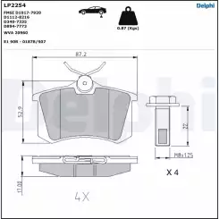 DELPHI Arka Fren Balatası LP2254