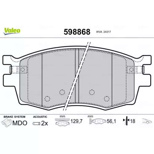 VALEO Ön Fren Balatası Tk 598868