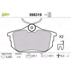 VALEO Arka Fren Balatası Tk 598319