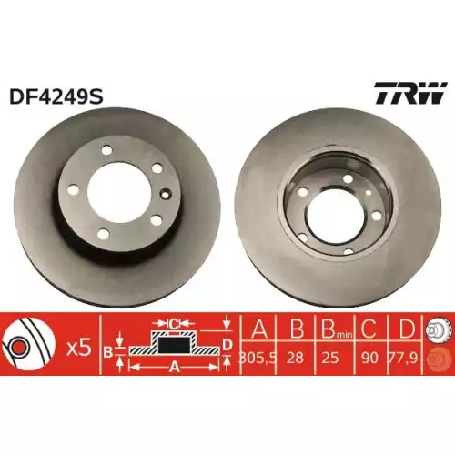 TRW Ön Fren Diski 305.3mm DF4249S