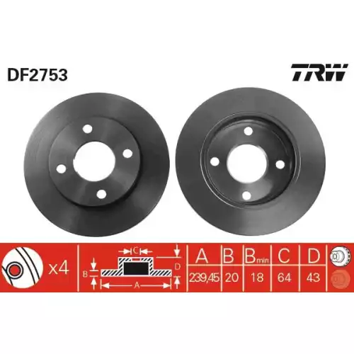 TRW Ön Fren Diski DF2753