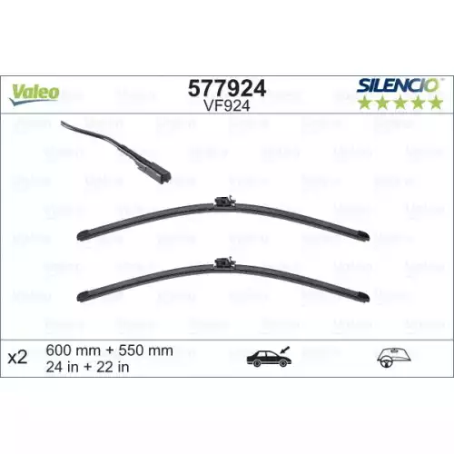 VALEO Silecek Süpürgesi Sılencıo Flat Blade Set 577924