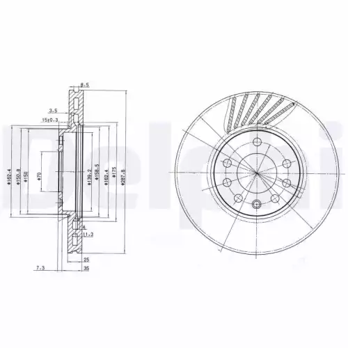 DELPHI Ön Fren Diski Havalı BG3142