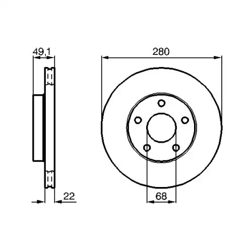 BOSCH Fren Diski Havalı Ön 280mm Takım 0986478833