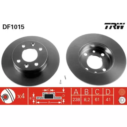 TRW Ön Fren Diski Takım DF1015