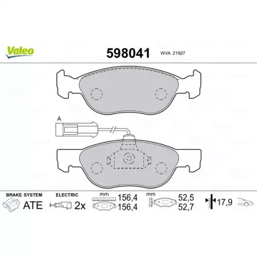 VALEO Ön Fren Balatası Tk 598041