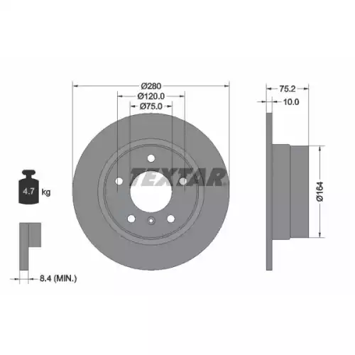 TEXTAR Arka Fren Diski 92146003