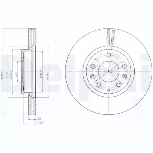 DELPHI Ön Fren Diski Havalı 299 5 BG4255