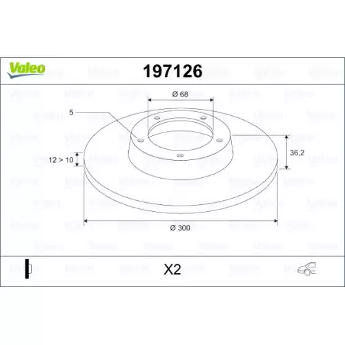 VALEO Arka Fren Diski Takım 197126